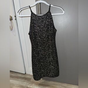 Elegant Black and Gold Sparkle Aqua Women's Dress